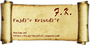 Fejér Kristóf névjegykártya