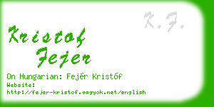 kristof fejer business card